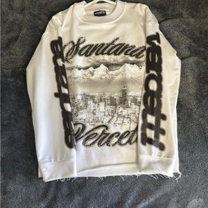 White Graphic Men's Sweater